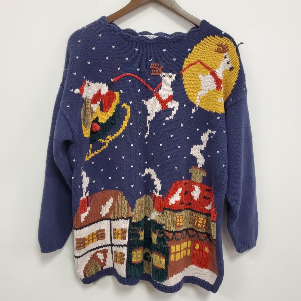 Vintage Golden Touch‎ Womens Thick Birdseye Christmas Sweater Size 22W Novelty